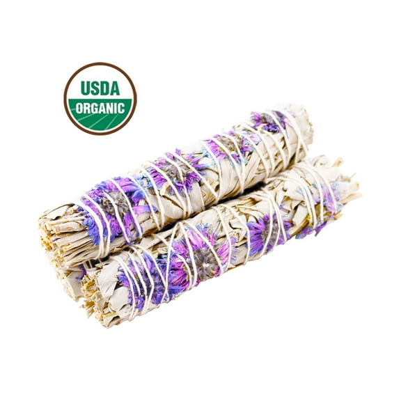 3 Pack Purple Daze 6" Smudge Stick Bundle | 3 Pack Organic White Sage Sticks for Cleansing, Energy Clearing, Smudging, & Positive Vibes