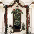 thumbnail image 4 of Decoration Christmas Door Hanger Wreath Realistic Foam Plastic Handmade Floral Rings Holiday Lintel Artificial Flowers, 4 of 6