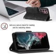 thumbnail image 7 of Tarise Phone Case for Samsung Galaxy S22 Ultra, Premium PU Leather Card Holder Wrist Strap Magnetic Closure Flip Stand Function TPU Interior Book Cover for Samsung S22 Ultra 5G Wallet Case, Black, 7 of 7