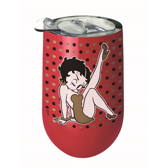 Smart Living Company 16930 Betty Boop Stainless Wine Tumbler, 3.5" x 3.5" x 5.75", Red