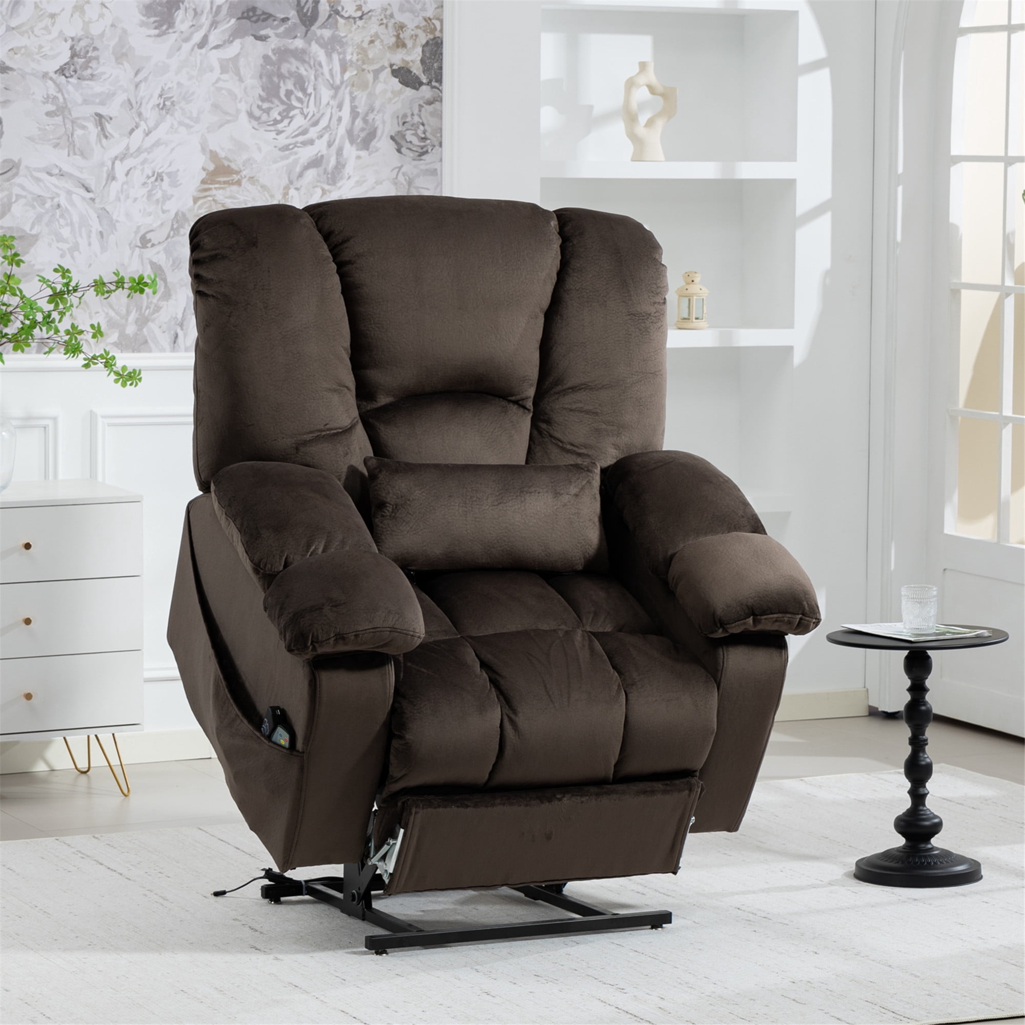 LITVZ Big Man 500 lbs Power Lift Recliner for Big & Tall Elderly Adults 28 Inch Wide Seat, Lay Flat Lift Recliner Chair with Extended Footrest