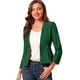 thumbnail image 1 of Abrigo corto sin cuello Allegra K Verde XS, 1 of 6