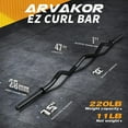 thumbnail image 5 of ARVAKOR 47" EZ Curl Bar Weight Lifting Bar with 2 Star Collars, 1-inch Weight Plates Curling Bar for Gym and Home, Black, 5 of 8