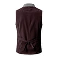 thumbnail image 3 of Kiijoy Toddler Boys Party Vest Button-Down Mandarin Collar Corduroy Waistcoat, 4-5 Years, 3 of 4
