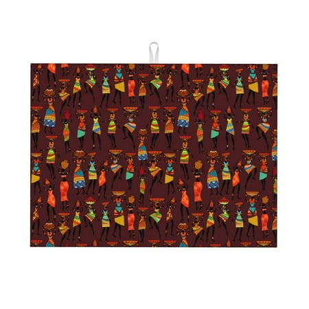 

Adobk Dancing African Women1 Print Microfiber Dish Drying Mat Baby Bottle Drying Mat Kitchen Counter Dish Mat Super Absorbent
