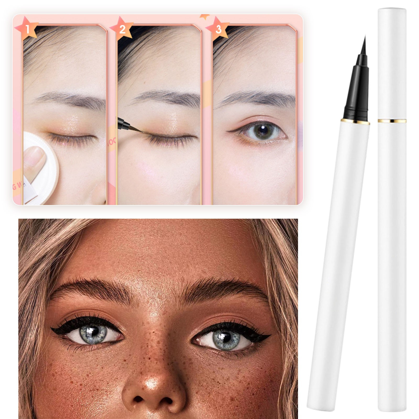 Fifth And Fine Easy Expression Graphic Liners Glitter Mist Spray Makeup Waterline Pencil Ink Liner Highlighter for Inner Eye Womens Make up 2 Faced Makeup Pro Total Tech Estate Cosmetics Cat Eye in A