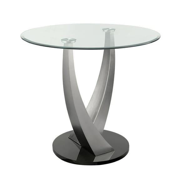 Furniture of America Faz Metal Round Counter Dining Table in Black and Silver