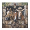 thumbnail image 2 of Farmhouse Three Horse Shower Curtain for Bathroom Durable Water-proof Women Men Quick-Drying Shower Curtain with 12 Hooks for Hotel Home Decor Bath Accessories 72x72 Inch, 2 of 6