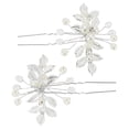 thumbnail image 5 of Unique Bargains 1 Pc Decorative Hairpin U-shaped Faux Pearls Hair Hairpin for Women Silver Tone, 5 of 5