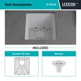 thumbnail image 6 of 16" x 18" Quartz Kitchen Sink, Single Bowl Sink, Drop-in Sink, Undermount Sink, Granite Kitchen Sink, Galaxy  White Kitchen Sink, with Steel Grids and Basket Strainer Lexicon Platinum LP-1618-W, 6 of 9