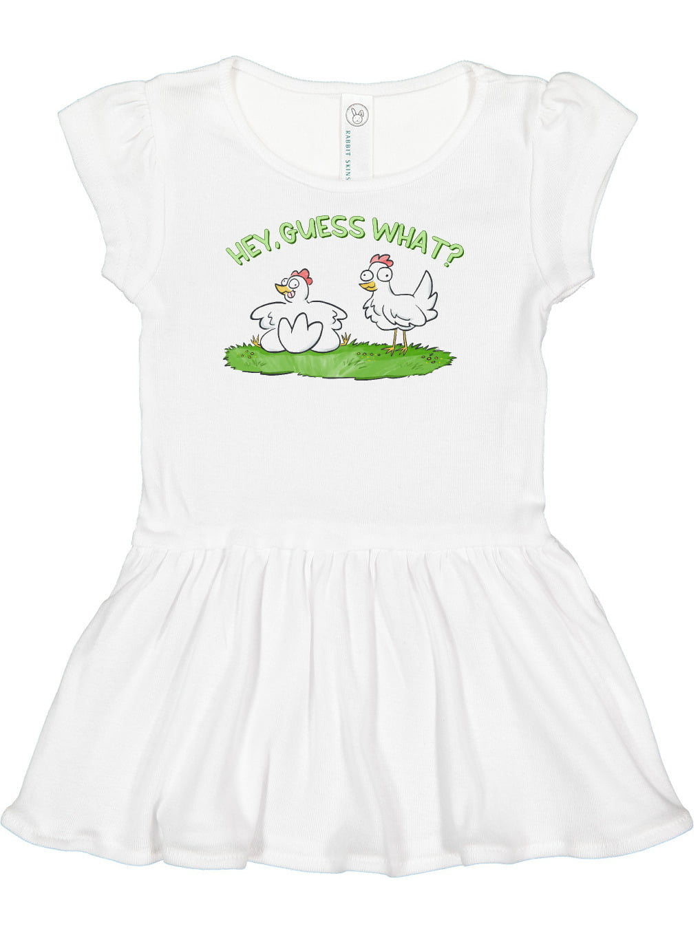 Inktastic Hey, Guess Chicken Butt Infant Dress Female White 12 -