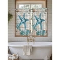 thumbnail image 7 of Tier Curtains 45 Inches Long, Teal Starfish Coastal Window Treatment Curtain Drapes, Summer Beach Nautical Retro Window Half Privacy Curtains for Bedroom Bathroom, 42"x45", 2 Panels, 7 of 7