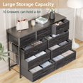 thumbnail image 2 of Twister.CK TV Stand for TVs up to 55", Storage Dresser Cabinet with 10 Drawers, Chest of Drawers for Living Room Bedroom Hallway, Black, 2 of 8
