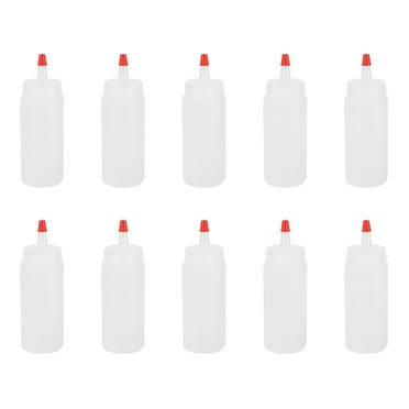 HIAKDOFT 10Pack Squeeze Bottle for Condiment Dispensing White Plastic Lightweight Sealed