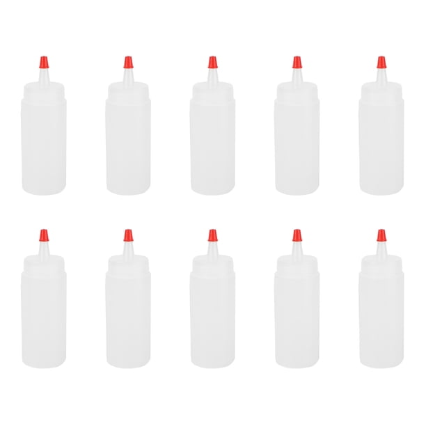 10 botellas de plástico de 120 ml para condimentos, con tapas, dispensadores para kétchup, mostaza, salsas picantes, aceite de oliva y barbacoa.