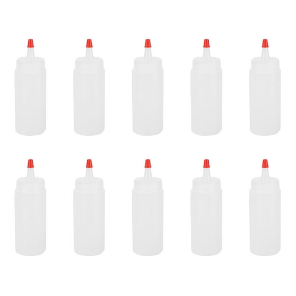 10 botellas de plástico de 120 ml para condimentos con tapa, dispensadores para kétchup, mostaza, salsas picantes, aceite de oliva y barbacoa.
