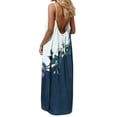thumbnail image 2 of Nmnitkp Beach Dresses for Women Sleeveless Spaghetti Strap Backless Floral Print Maxi Dress, Casual Loose Fit Summer Beach Vacation Loungewear with Tie Back Boho Dresses Navy,3XL, 2 of 9
