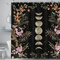 thumbnail image 2 of Moon Shower Curtain Floral Shower Curtain with 12 Hooks Black Witchy Gothic Aesthetic Bathroom Decor Waterproof Fabric Shower Curtain, 72''''X72'''', 2 of 6