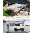 thumbnail image 3 of Outdoor Sun Shade Sail 14'x18', Blue Purple Flowers Patio Beach Shade Canopy Cloth Waterproof, Spring Seasonal Botanical Florals TearResistant & UV Protection Sun Sail for Backyard Garden Deck, 3 of 9
