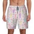 thumbnail image 2 of Picia Colorful Bunny pattern Mens Swim Trunks with Compression Liner Stretch Beach Shorts Quick Dry with Zipper Pockets No-Chafing Board Shorts-Small, 2 of 9