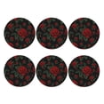 thumbnail image 2 of Disketp Roses Funny Coasters,6 Pcs Leather Coasters With Holder, Perfect Housewarming Hostess Gifts,Protect Furniture From Water Marks Scratch And Damage, 2 of 9