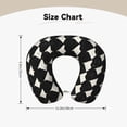 thumbnail image 3 of U-Shaped Pillow 11.8×9.8in With Pillow Core Comfortable Soft Invisible Zipper For Daily Travel Driving Office Black Houndstooth Vintage Texture_3, 3 of 8