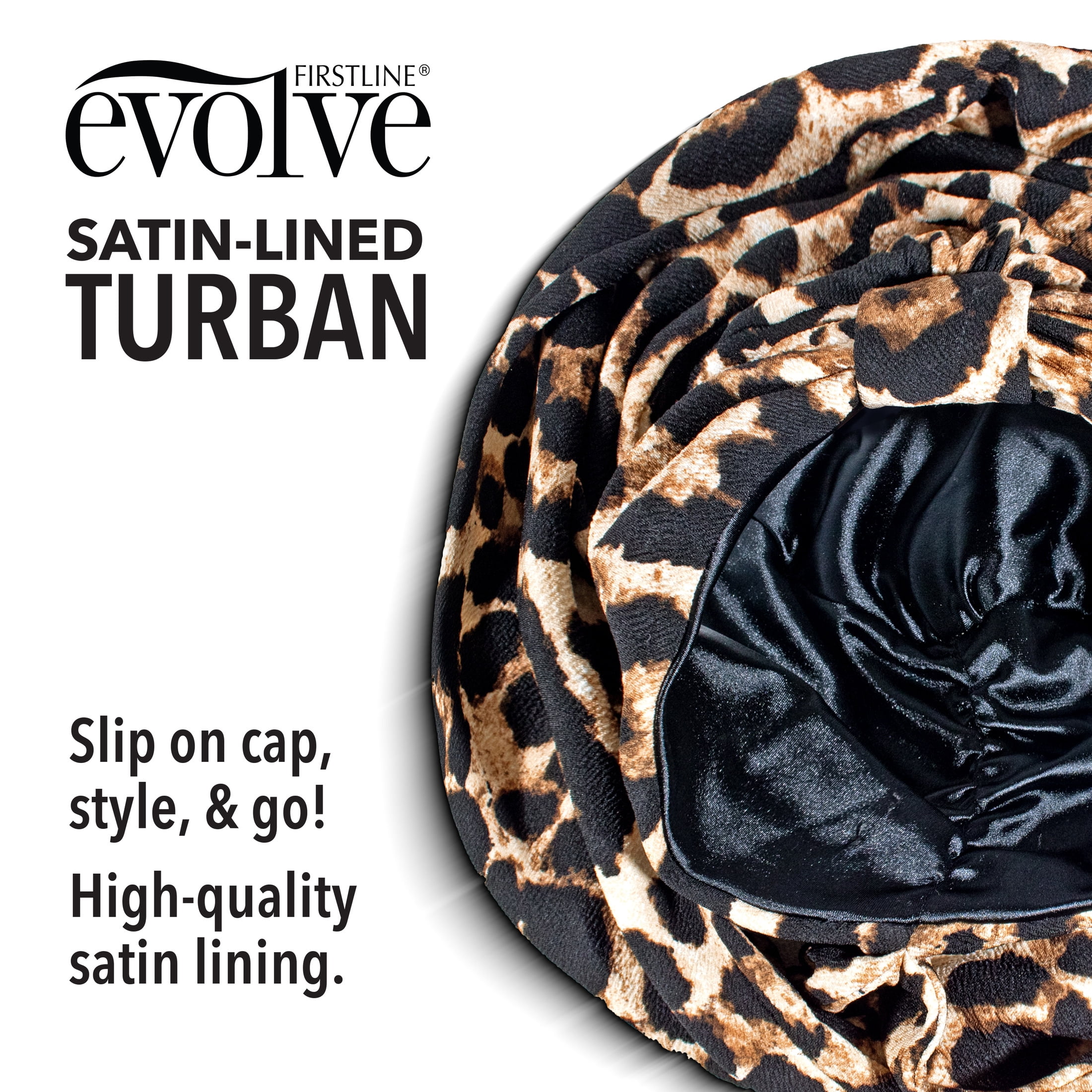 Evolve Satin Lined Turban Leopard