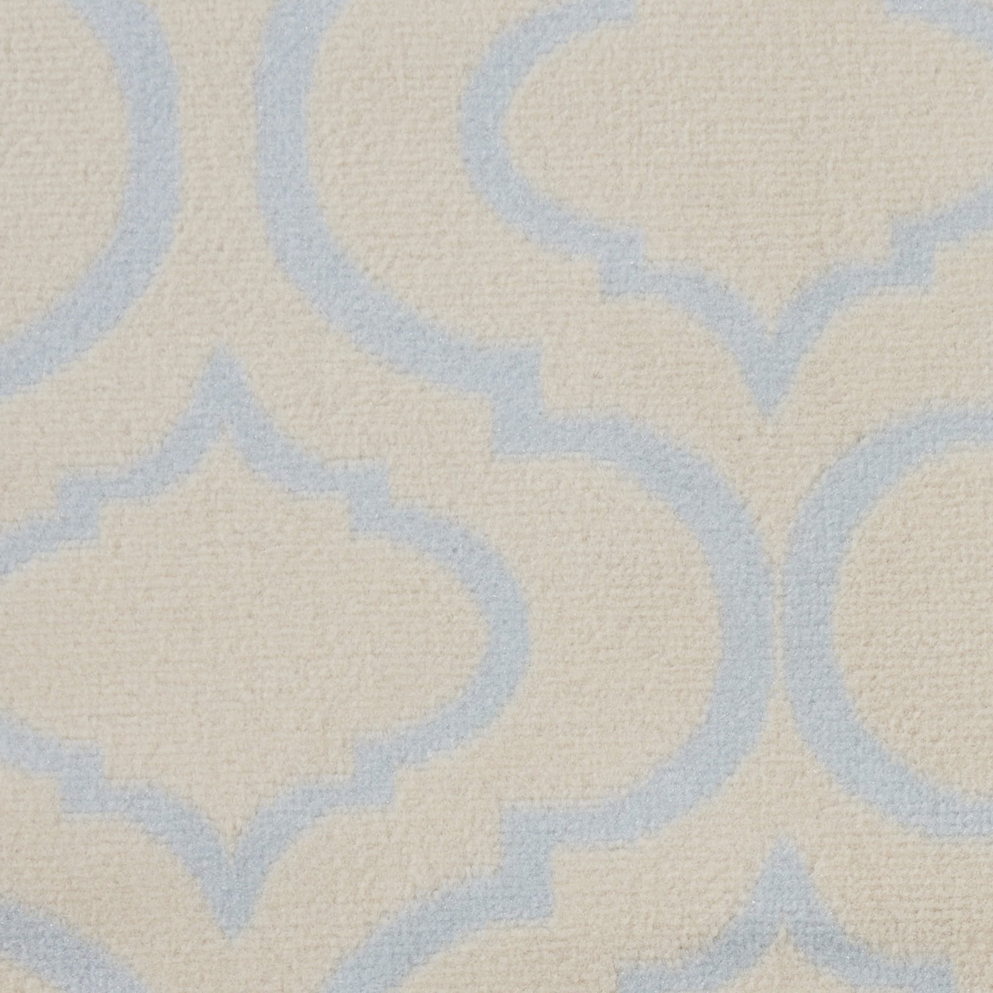 Nourison Bliss Transitional Moroccan Ivory/Blue 5'3" x Round Area Rug, (5' Round)