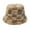 Khaki, variant on YAOBAMM Women Hat Women Winter Fisherman Hat Letter Plaid Color Matching Thick Plush Flat Top Windproof Warm Lady Bucket