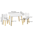 Peispie 3-Piece Table and Chair Set with 2 Rabbit Ear Chairs, Square ...
