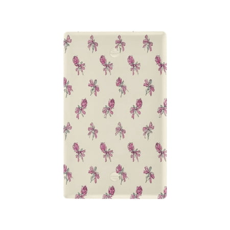 Unused Outlet Cover Switch Plate PC Material Electrical Outlet Covers Wall Plates with Screws Pink Roses and Bows Pattern