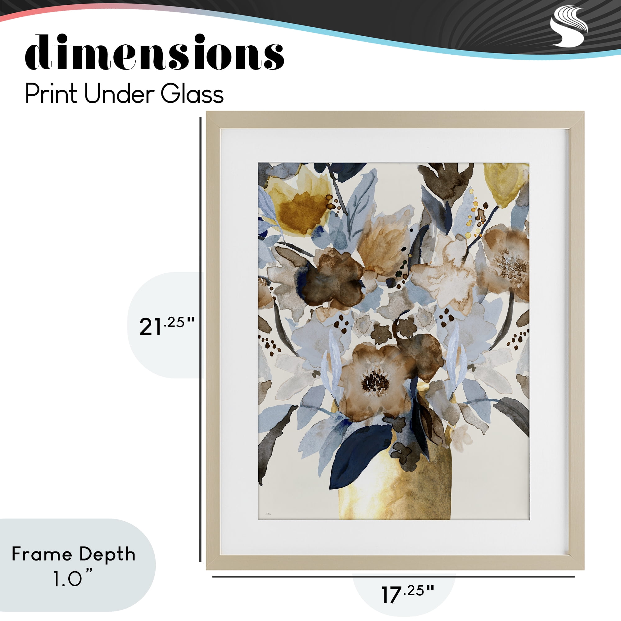 Stupell Industries Expressive Earthy Blossoms Birch Framed Print Under Glass, design by Val Rhodes
