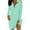 Green A, variant on WRKEKC Womens Dresses Casual Solid Color Long Sleeve Round Neck Midi Dress for Fall Winter Zip Up Front Shoulder Cut Out Detail with Swing Skirt
