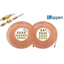 2-Pack 25 Ft Roll 3/16" OD Copper Nickel Steel Plated Brake Line Tubing w/ 16 Fittings