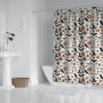 thumbnail image 2 of Beige Halloween Pumpkin Skull Bat Pattern Shower Curtain 72"x72" ,Bathroom Decorative Shower Curtains Set with 12 Hooks,Modern Waterproof Washable Shower Curtain, 2 of 6