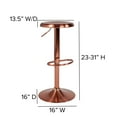 thumbnail image 5 of Merrick Lane Retro Style Height Adjustable Barstool with Footrest in Rose Gold, 5 of 12