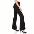 thumbnail image 4 of Womens Dress Pants Fleece Stretchy Business Casual Flare Yoga Pants Petite Lightweight Pull On Office Slacks Pockets, 4 of 9