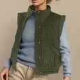 thumbnail image 2 of qolati Womens Puffer Vest Cropped Lightweight Button Down Quilted Vest Scrunch Stand Collar Sleeveless Padded Gilet Coat with Pockets, 2 of 8
