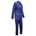 thumbnail image 4 of Rigardu Women's Two Piece Lapels Suit Set Office Business Long Sleeve Button Formal Jacket + Pant Suit Slim LooseTrouser Jacket Suit Navy Blue+L, 4 of 8