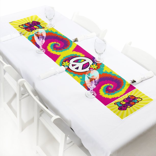 60's Hippie Petite 1960s Groovy Party Paper Table Runner 12" x 60"