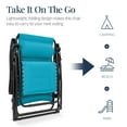 thumbnail image 5 of Best Choice Products Oversized Padded Zero Gravity Chair, Folding Outdoor Patio Recliner w/ Side Tray - Aqua Blue, 5 of 7