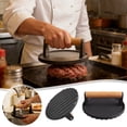 thumbnail image 1 of Heavy Duty Round & Rectangular Meat Steak With Handle Grill For Sandwich Paninis Burger Press Send From Local, 1 of 8