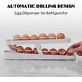 thumbnail image 4 of Dispensador de huevos para refrigerador, enrollable automáticamente, caja para guardar huevos de gallina, bandeja para huevos de 35,8 x 8,6 x 10,4 cm, 4 of 5