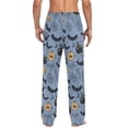 thumbnail image 2 of Men's Sleep Pants Lightweight Pjs Sleepwear Comfortable Lounge Pants Bottom Pants with Pocket Bats and Spider Web Pattern, 2 of 7