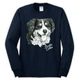 thumbnail image 2 of Border Collie Dog Lover Pet Owner Animal Lover Mens Long Sleeve Shirt, Navy, Large, 2 of 4