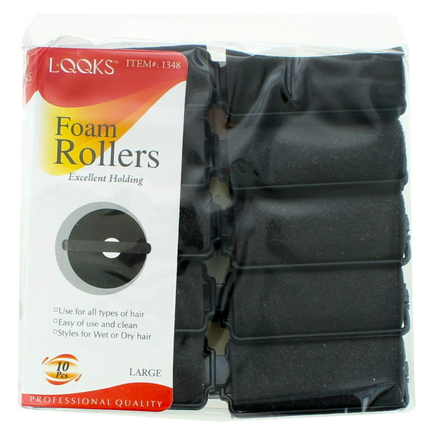 Soft Foam Cushion Hair Rollers Curlers Small Medium Large Jumbo Black -  