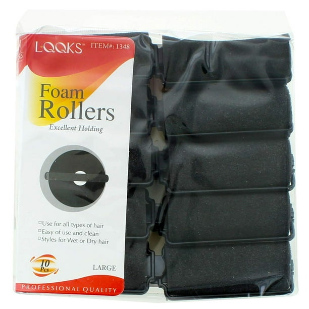 Soft Foam Cushion Hair Rollers Curlers Small Medium Large Jumbo Black - Soft Foam Cushion Hair Rollers Curlers Small Medium Large Jumbo Black -