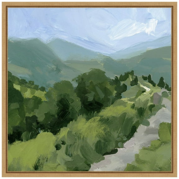 Amanti Art Tree Lined Path I Framed Canvas Wall Art Print