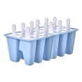thumbnail image 1 of Moldes de paletas de hielo de silicona de 4 piezas Moldes de paletas de hielo reutilizables Libre de Tomshoo Azul/12 piezas, 1 of 7