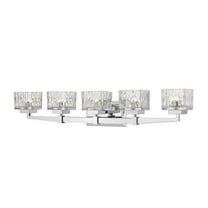 5 Light Vanity Light Fixture in Metropolitan Style 36 inches Wide By 6.5 inches High-Chrome Finish Bailey Street Home 372-Bel-2959001